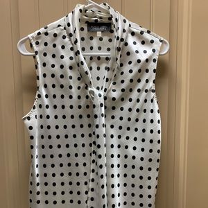Black and white polka dot blouse